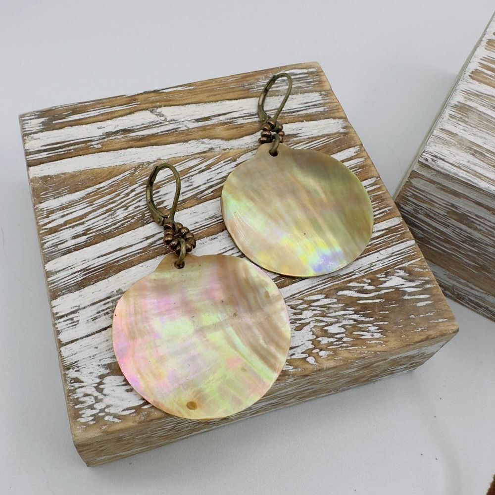 Vintage Cookie Lee Shell Disc Necklace Set - Picture 3 of 6
